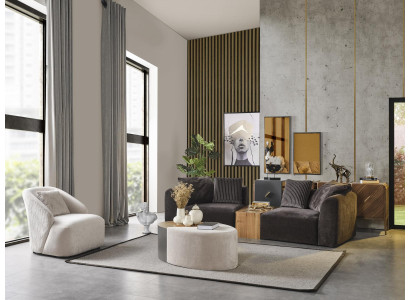  Sofagarnitur 4 Sitzer Sessel Viersitzer Sofa Modern Schwarz Stoff Neu