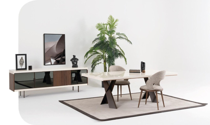 Esstisch 4x Stühle Anrichte Gruppe Esszimmer Garnitur 6tlg. Set Möbel