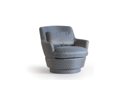 Luxus Sessel Design Möbel Holz mit Textil Einsitzer Couch Lounge Club