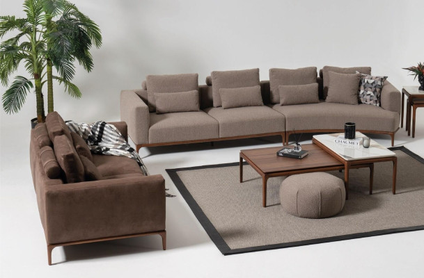 Wohnzimmer 2x Couchtisch Tisch Luxus Design Möbel Braune Tische 2tlg.