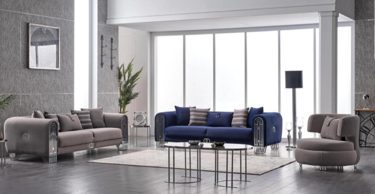 Sofagarnitur 331 Sitzer Luxus Stoff Set 3 tlg Polstersofa Textil Möbel
