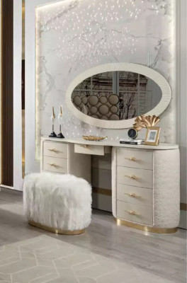 Schminktisch Set Konsole Spiegel Schlafzimmer Möbel Design Hocker Set Neu