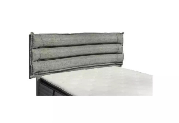Luxus Bett mit Matratze Komplett Set Bettkasten Ohren Grau Samt 180x200