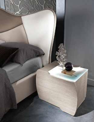 Set 6tlg Schlafzimmer Bett Nachttisch Kommode Spiegel Kleiderschrank Garnitur