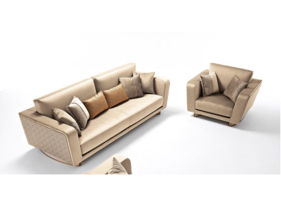 Sofagarnitur 3+1 Sitzer Set Design Sofas Polster Couchen Leder Relax Moderne Neu