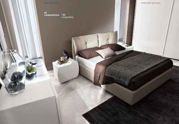 Luxus Set 6tlg. Schlafzimmer Bett Nachttisch Kommode Spiegel Kleiderschrank Holz