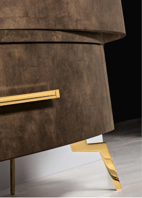 Luxus Set 5tlg. Schlafzimmer Bett Nachttisch Kommode Spiegel Garnitur Doppel Neu