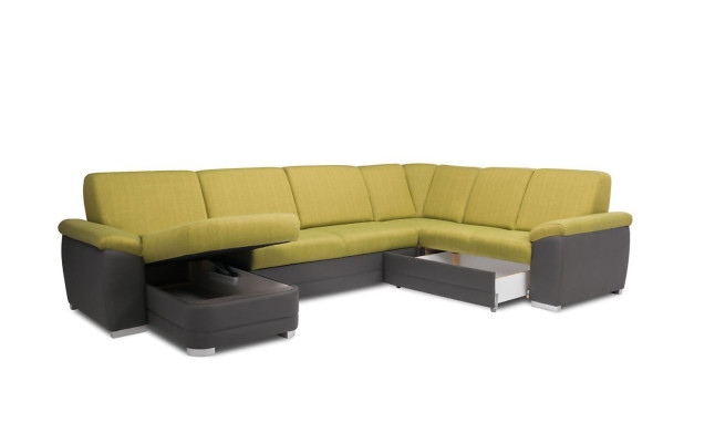 Ecksofa Wohnlandschaft Sofa Couch Polster Eck Garnitur U Form Stoff Sofas Neu