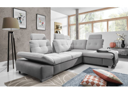 Textil Ecksofa Sofa Couch Polster Eck Garnitur Stoff Schlaf Wohnlandschaft Neu