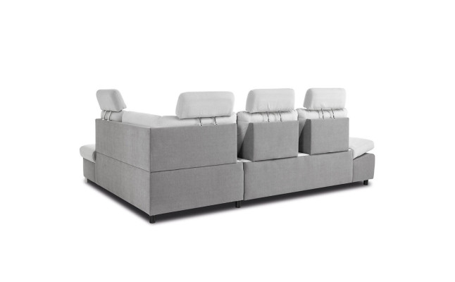 Textil Ecksofa Sofa Couch Polster Eck Garnitur Stoff Schlaf Wohnlandschaft Neu