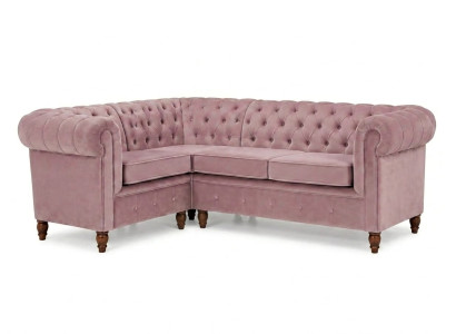 Rosa Chesterfield-Ecksofa Hochwertiges Polstersofa Sofas für das Wohnzimmer
