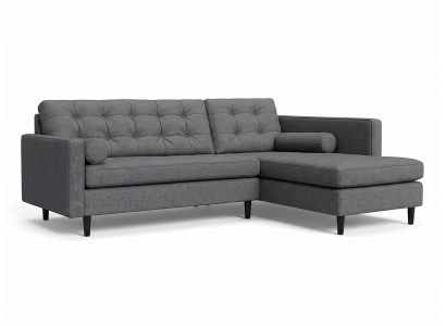 Graues L-förmiges Ecksofa aus Stoff Modernes Sofa für das Wohnzimmer