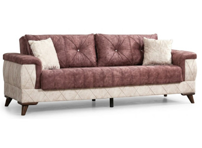 3-Sitzer Sofa Moderner Stil Rot Chesterfield Luxuriöse Bequem Schick