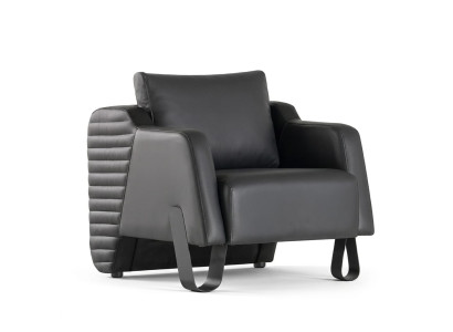 Sessel Schwarz modern funktional ergonomisch vielseitig Leder