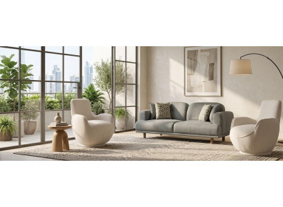 Sofa Sessel Grau Wohnzimmer modern bequem komfortabel praktisch
