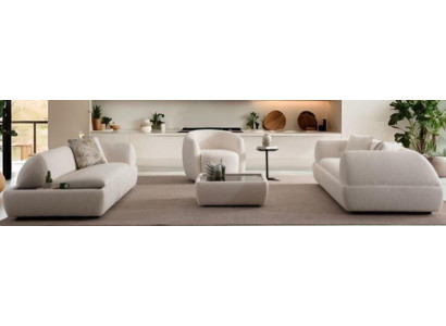 Sofa Sessel Kaffeetisch Beige Stil Modern Wohnzimmer bequem