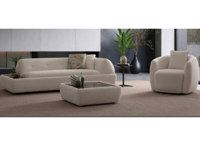 Sofa Sessel Beige Stil Modern Wohnzimmer geräumig bequem komfortabel