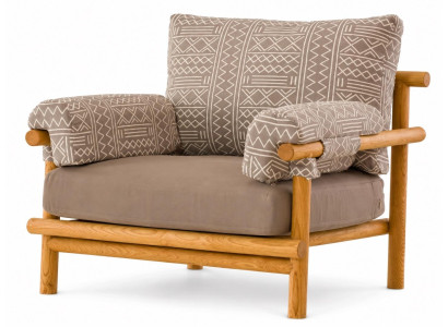 Gartensessel Naturholz Modern Grau Beige Komfortabel Outdoor Möbel