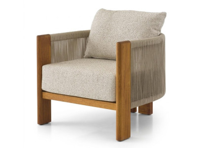 Gartensessel Naturholz Beige Komfortabel Stilvoll Weich Outdoor Möbel