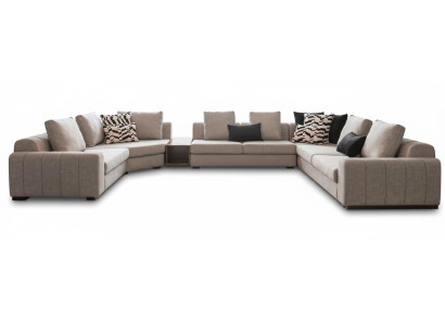 Wohnlandschaft U-Form Beige Modern Elegant Ecksofa Couch