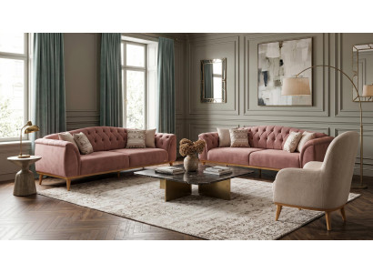 Braun-beiges Wohnzimmer-Set Sofas Stoffsofas und Sessel modern