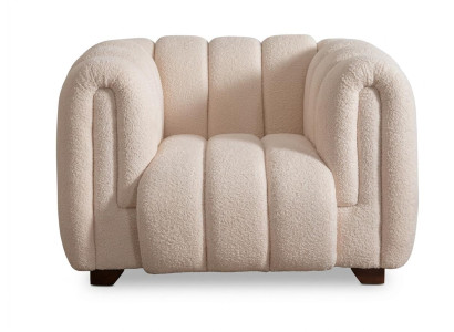 Beiger weicher Sessel Stoffsessel gemütlicher moderner Designer