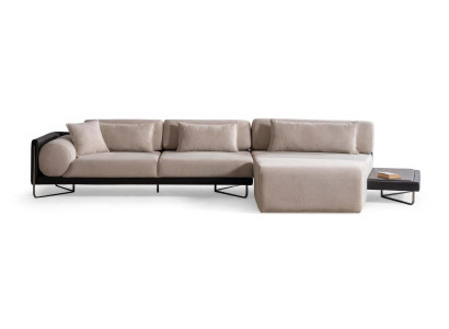 Ecksofa Modern Beige Edel Luxus Design Wohnzimmer Polster L Form Couch