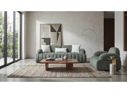Grünes Sofa-Set Sofas Stoffsofas und Sessel Wohnzimmergarnitur