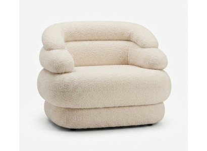 Drehsessel Soar Lounge Sessel Bouclé Cremeweiß Modern Luxury Luxus