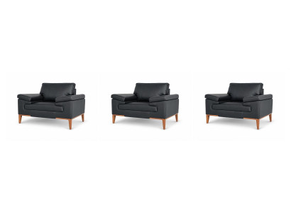 Stilvolles Sessel Set Designer Ledersessel Exklusive Sitzmöbel 3tlg