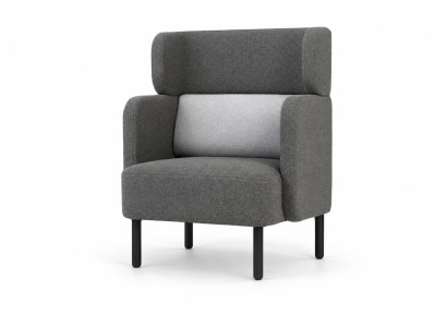 Sessel Stoff Grau Modern Komfortabel Hochlehner Polsterstuhl Design