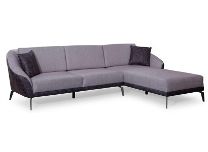 Ecksofa Grau Textil Modern Relaxliege Wohnzimmer Komfortmöbel