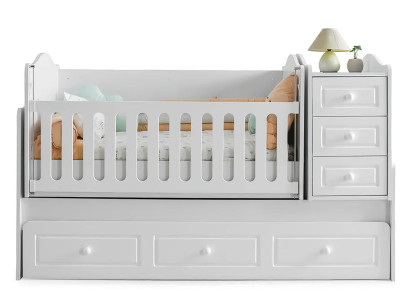 Bett Stauraum Wickeltisch Modern Praktisch Stilvolles Design Babyschlafzimmer