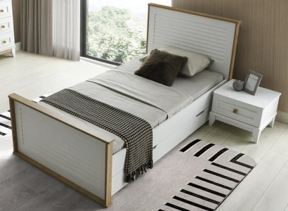 Bett Einzelbett Nachttisch Schlafzimmer 2tlg. Modern Luxus Möbel Neu