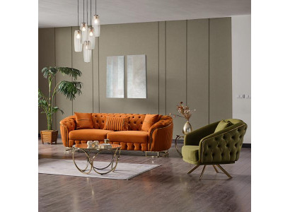 Wohnzimmer Sofagarnitur Sessel Luxus Couch Set Sofa 3 Sitze Sessel Hochwertig