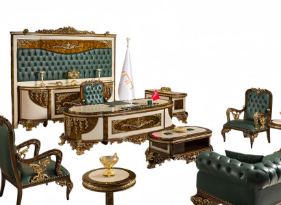 Arbeitszimmer Möbel Office Büroeinrichtung Tisch Sessel Sofa Sideboard 9tlg
