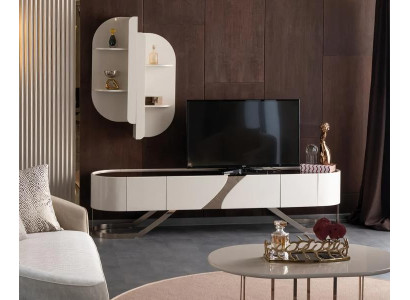 Wohnwand Sideboard Wandregal Fernsehschrank Lowboard TV Verspiegelt