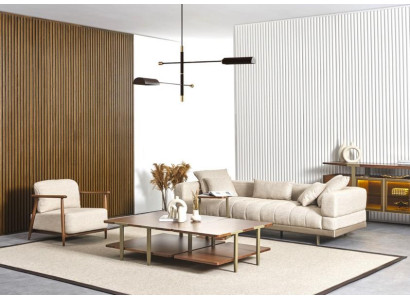 Wohnzimmer Set Einrichtung Sofa Beistelltisch 255cm Couchtische  Couch 5tlg