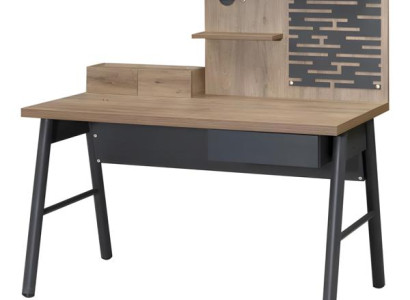Brauner Holzschreibtisch im eleganten Design für Büro und Home Office