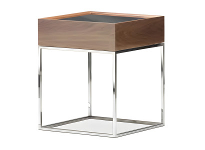 Beistelltisch aus Holz und Metall in Braun modern elegant