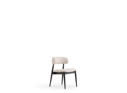 Beiger Holz-Textil Stuhl im eleganten Design