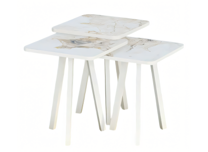 Weißes Holz Couchtisch-Set im modernen Design