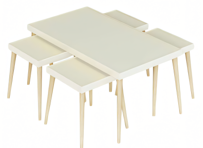 Beiger Holztisch im modernen Design mit stilvoller Optik