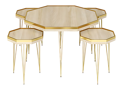 Wohnzimmer-Set in Beige aus MDF und Edelstahl modern und elegant