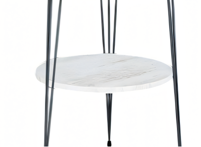 Beistelltisch aus Metall in Weiß modern eleganter Wohnzimmertisch