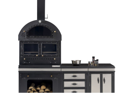 Außenküche aus Edelstahl in Schwarz modern langlebig