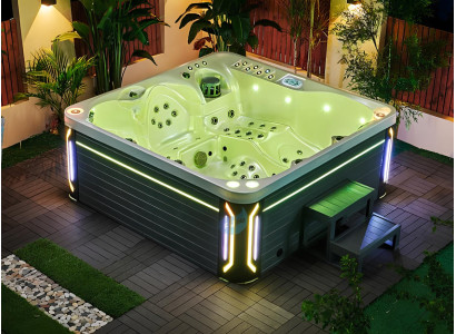 Whirlwanne Hydromassagewanne Whirlpool Blubberbad Spa-Bad Sprudelbad 210x210 cm