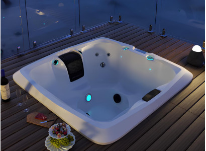 Whirlwanne Whirlpool Blubberbad Hydromassagewanne Spa-Bad 190x190 cm