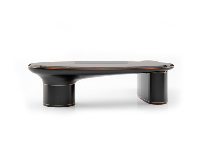 Brauner Holzschreibtisch modern elegant für Büro und Home Office