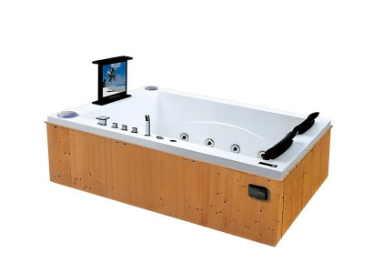 Whirlwanne Whirlpool Blubberbad Hydromassagewanne Spa-Bad 186x150 cm